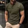 Mens Polos Summer Men Casual Solid Color Short Sleeve T Shirt For Henley Collar Polo High QualityMens Shirts Us Size S2XL 230815