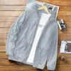 Jackets masculinos Roupas de seda gelo Verão Protecção solar Ultra-fina