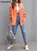 Womens Jackets Women Ripped Denim Jacket Spring Casual Distressed Jean Long Sleeve Tops with Pockets Ladies Tassels Solid Coat Loose Outwear 230815