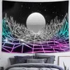 Tapisserier Ultraviolet Tapestry Fluorescerande Tapestry Future City Tapestry 3D World Home Decor Decor Hippie Tapestry Wall Hanging