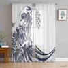 Curtain Simple Waves Style China Tulle Curtains for Living Room Bedroom Sheer Drapes Modern Printed Design Sheer Curtains