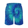 Shorts masculinos Blue Tie Tye Board Abstract Print Classic Beach de praia Oversize Trunks masculino