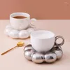 Mugs Sunflower Coffee Cup och Saucer Set Cute Creative Flower Ceramic Afternoon Tea