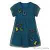 Flickans klänningar 2023 sommar ny europeisk och stil barnklänning broderad små flickors kjol R230816