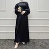 Roupas étnicas Ramadã Muslim Kaftan Abaya Dress Modest Women Mulheres Putres Buff Shining Dubai Turquia Hijab Islâmico Caftan Marocain