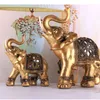 Objetos decorativos Figuras de resina dourada estátua de elefante feng shui elegante escultura de tronco de elefante