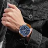 Relógios de pulso relógios masculinos top esport sport moda quartzo relógio de pulso marrom strap luminous hands recloj hombre relógio