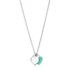 Collana in argento sterling Collane con ciondolo Gioielli femminili Squisito ufficiale Classico e Co Blue Heart Itys Designer S di alta qualità