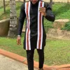 Men's Tracksuits Kaftan Summer Men's Suit Round Neck Long-sleeved Top Pants African Male Traditional Outfit National Style 2PCS Clothing Sets 230815