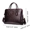 Valigette per laptop vera per laptop in pelle per valigetta Crocodile Office Crocodile Office for Men Porte Document Bagn's Borse