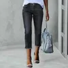 Активные брюки женщины капри джинсы эластичная джинсовая джинсовая джинсовая джинсы