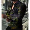 Herrklänningskjortor 4 stilar herrar hawaii bokstavstryck designer skjorta smala fit män mode långärmad casual manlig kläder dropp deli dh52g
