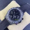 DIW Watch Timing function Cal.4130 movement Size 40MM carbon fiber case sapphire crystal glass mirror whole weight 53g