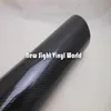 Premium Super Shiny Black Gloss 5D Carbon Fibre Vinyl Car Wrap Film Air Bubble Car Styling219N