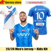 23 24 Al Hilal SFC Camisa de futebol 2023 2024 NEYMARs JR NEVES MAREGA SERGEJ SALEM Camisas de futebol MALCOM MICHAEL Salman Abdullah Mens Jersey Kids Kit