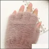 Fingerless Gloves Fashion Lady Glove Pure Color Autumn Winter Stay Warm Half Finger Mitt Thickening Anti Cold Womens Expose Fingers 7 Dhdks