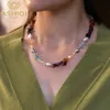 Подвесные ожерелья Ashiqi Натуральное пресноводное барокко жемчужное ожерелье с нерегулярными красочными хрустальными камнями для женщин подарок 230816