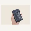 Key Case Fashion Designer Mini Wallet Authentic Leather Weave Minimalist 2023 New Black Pink Full Set Brand Packaging