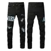 Miri Jeans Man Designer Jeans Lila Skinny Motorrad Jeans zerrissener Biker Slim Straight Baggy Ksubi Jeans Hosen Herren Trendmarke Vintage Hosen Größe 28-40