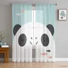 Perde Panda Sevimli Balık Tül Tül Oturma Odası Yatak Odası Sheer Drapes Modern Baskılı Tasarım R230816