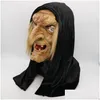 Other Event Party Supplies Scary Adt Old Witch Mask Latex Py Halloween Fancy Dress Grie Costume Accessory Cosplay Props One Drop Del Dh7Ws