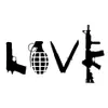 12 7 7 5 cm Love con pistole pistola a mano bomba e decal decal in vinile automobile nero argento CA-1294268Z