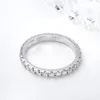 Wedding Rings Smyoue 09ct 2mm Ring voor vrouwen Men Volledige Enternity Match Diamond Band 100 925 Solid Silver Stackable 230816