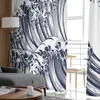 Zasłony proste fale styl China Tiul Curtains for Sali Salia Sypialnia Sheer Drape Nowoczesne wydrukowane zasłony R230816