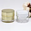 Limpo 1 oz 10g 15g 20g de luxo acrílico dupla parede de parede dupla de pele creme de rosto 5g jar Skincare 30g 50g garrafas de frascos enviados por mar kljoq