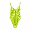 Kobiety Jumpsuits Rompers Lundunshijia Summer Woman Gold Enter Selfcultivation Sexy Bodysuit Sumpsuit fluorescencyjny zielony zielony żeńska kamisol 230815