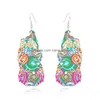 Bengelen kroonluchter European American Fashion Mticolor drop oorbellen metalen kleur holle traditionele stijl oorbel voor vrouwen sieraden gi dhtcp