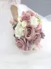 Hochzeitsblumen staubige rosa Rosen blasse Mauve Bouquet Rund 10 Zoll Cameo mit Elfenbein Ramo Para Lanzar de Boda