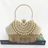 Avondtassen damestas avondtas gouden tassel schouder diamanten tas dames parel handtas feest bruiloft tas 230815