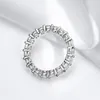 Anéis de casamento Smyoue 25mm anel completo para mulheres Bandas brilhantes 100 S925 Sterling Silver Jewelry Classic Gra 230816
