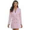 Grundläggande avslappnade klänningar Amandina Luxe Women Ladies Luxury Double Breasted Blazer Tuxedo Style Dress 230815