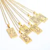 Kedjor Dainty Zodiac Necklace For Women Gold Plated Rostfri Steel Pink Shell Square 12 Constellations hängsmycken gåvor