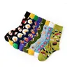 Women Socks Autumn Winter Creative Dessert Pattern Sock Fashion Food Avocado Middle Tube Couple Cotton Funny For Men