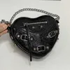 Balencig Heart Cagole Le 2023 B Designer Bagformade axelväskor Bright Calf Leather Motorcykel Style Cross Body Silver Hardware Rivet Handväskor Valentines Day Gif