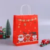 Merry Christmas Paper cadeauzakje Kerstman Kerstmis Tree Paper Handtas Kerstmis Navidad Nieuwjaar Gunsten Candy Snack Gift Packing Supplies