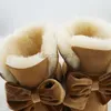 Сапоги New Bow Women Boots Boots Snownuine Sheepskin Кожа мод