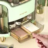 Aufbewahrungsboxen große Kosmetbox Luxus-Kommode-Organisator mit Deckel Make-up Organizer Staubdichtes Baumwollpolster Schmuck Make-up