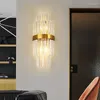 Vägglampor modern kristalllampa för vardagsrum hall foajé e14 guld sconce inomhus belysning badrum sovrum sovrum konst dekor fixtu