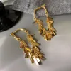 Dangle Earrings UILZ Gold SIiver Color Sequins Tassel Hoop For Women Exaggerate Personality Metallic Earring Evening Party Jewelry