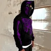 Herrtröjor y2k zip-up män kvinnor retro skalle grafisk långärmad lös jacka rockar unisex harajuku hip hop goth hooded tröjor