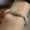 vivian bracelet Western Empress Dowager Twinkle Diamond Saturn Pearl Bracelet Punk Light Luxury Simple Atmosphere Net Red