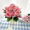 Decoratieve bloemen Europese stijl Rose kunstmatige zijde Gedroogd decoratiejaar Geschenk Valentijnsdag Tafel Atmosfeer Decor Decor