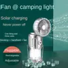 Draagbare LED Camping Lantern Lichtgewicht Waterdichte Solar USB -ventilator Oplaadbare zaklamp voor binnen Outdoor Home Emergency Light Power Oplossingen wandelen Hurricane