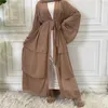 Ethnic Clothing Chiffon Open Abaya Layered Women Kaftan Dubai Luxury Turkey Muslim Dress Islam Robe African Kimono Femme Caftan Fashion