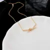 Designermarke Gold Tiffays 18k Twisted Halskette mit Gu -Anlagen gleicher Kontiam -Seilkette Einfach und Luxus