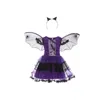 Special Occasions Kids Girls Purple Bat Princess Dress Fancy Cosplay Costume Witch Clothes with Wing Halloween Role Play Clothing 230815